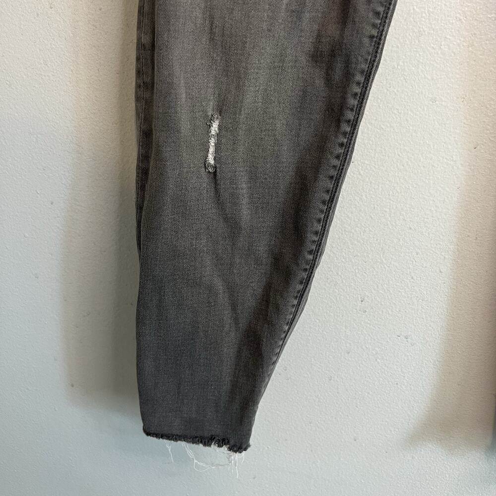 Spanx Womens Pull On Jeans Distressed Raw Hem Gray Sz XL Denim Charcoal - Picture 3 of 13